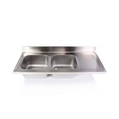 Double sink unit with drain, without legs - IPA1406024425J