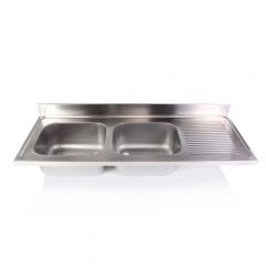 Double sink unit with drain, without legs - IPA1606025425J