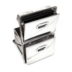 Stainless steel toggle knocking drawer with bin - PRI3075_2